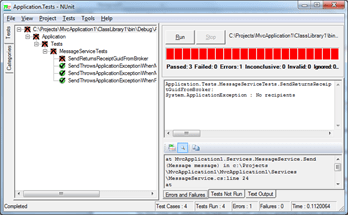 NUnit GUI Failing Tests